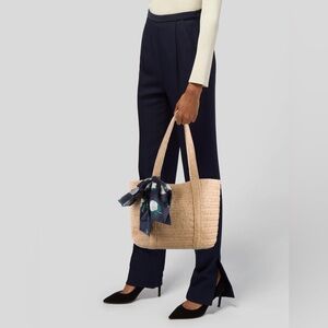 Draper James Everyday Straw Wicker Tan Shoulder Tote Bag $95